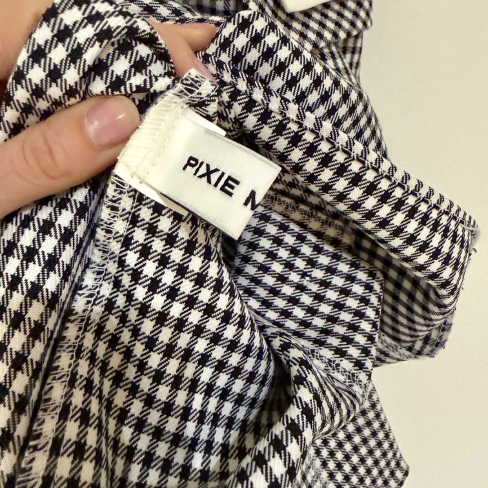 Pixie Market Gingham One Shoulder Top - image 2